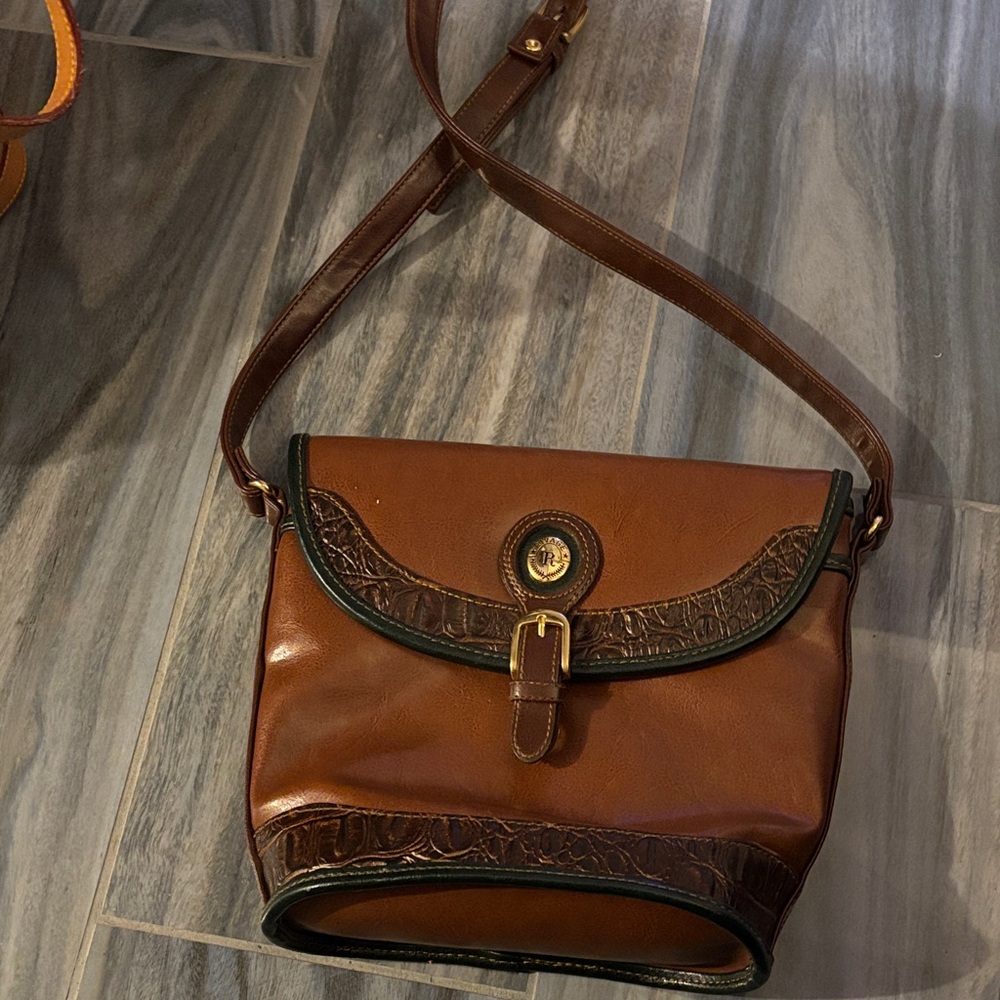 Rivage vintage Elegant Brown Leather Shoulder Bag -minor call out - see photo